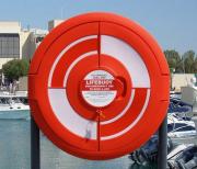 Integrated Lifebuoy Housing with pole mountings